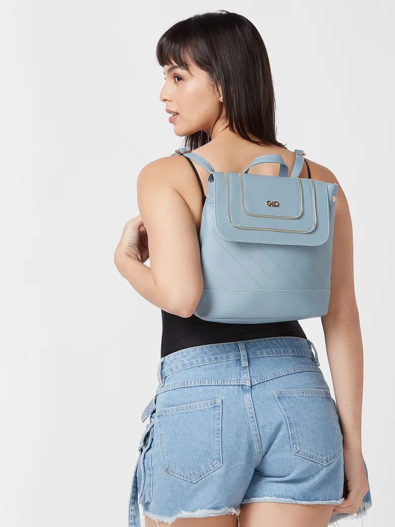 globus  Globus Women Blue Solid Backpack  | Best Price UAE